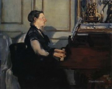  Madame Lienzo - Madame Manet al piano Eduard Manet
